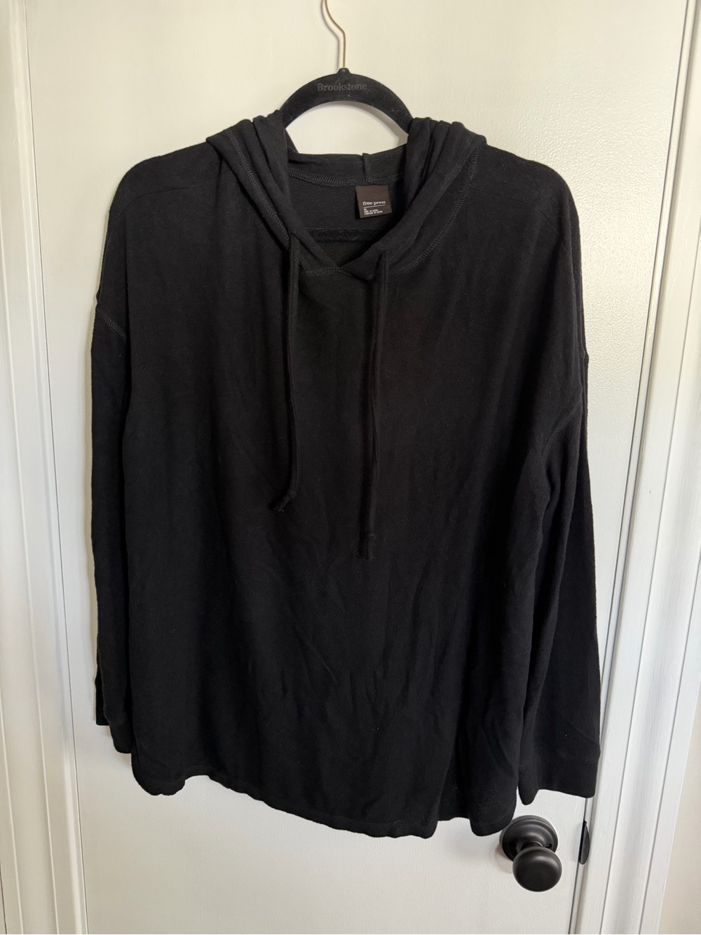 Women’s Black soft knit Hooded Sweater -free press